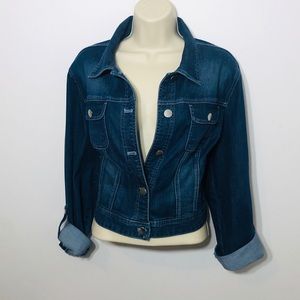 Chico’s size 2 L Platinum Denim Jean Jacket